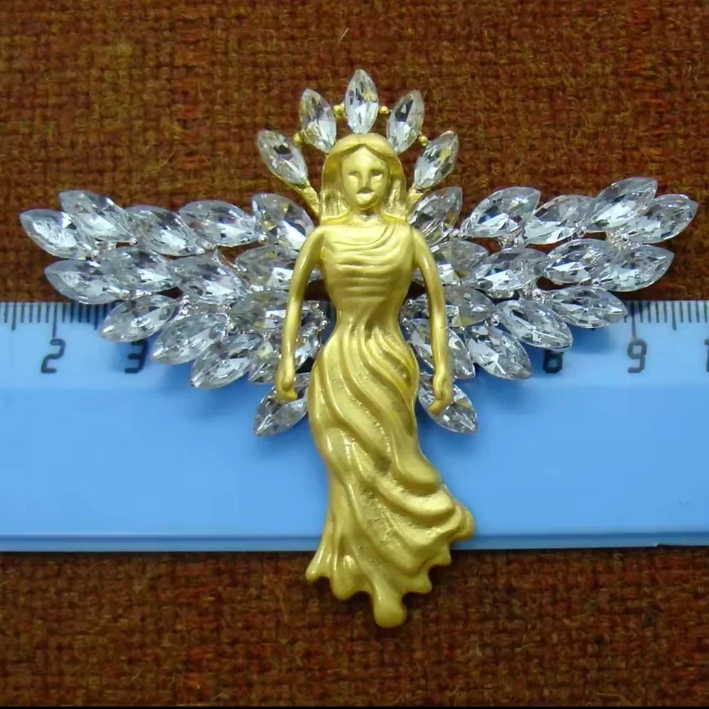 Angel Gold Crystal Brooch